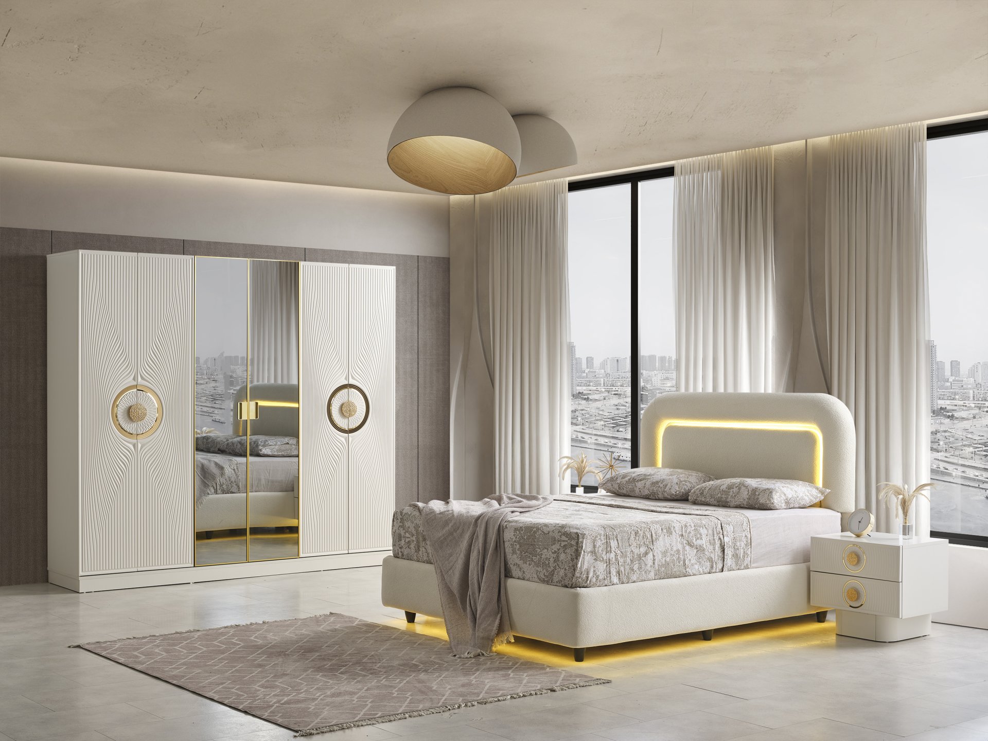 Gusta Yatak Odası + Yatak Baza Dahil