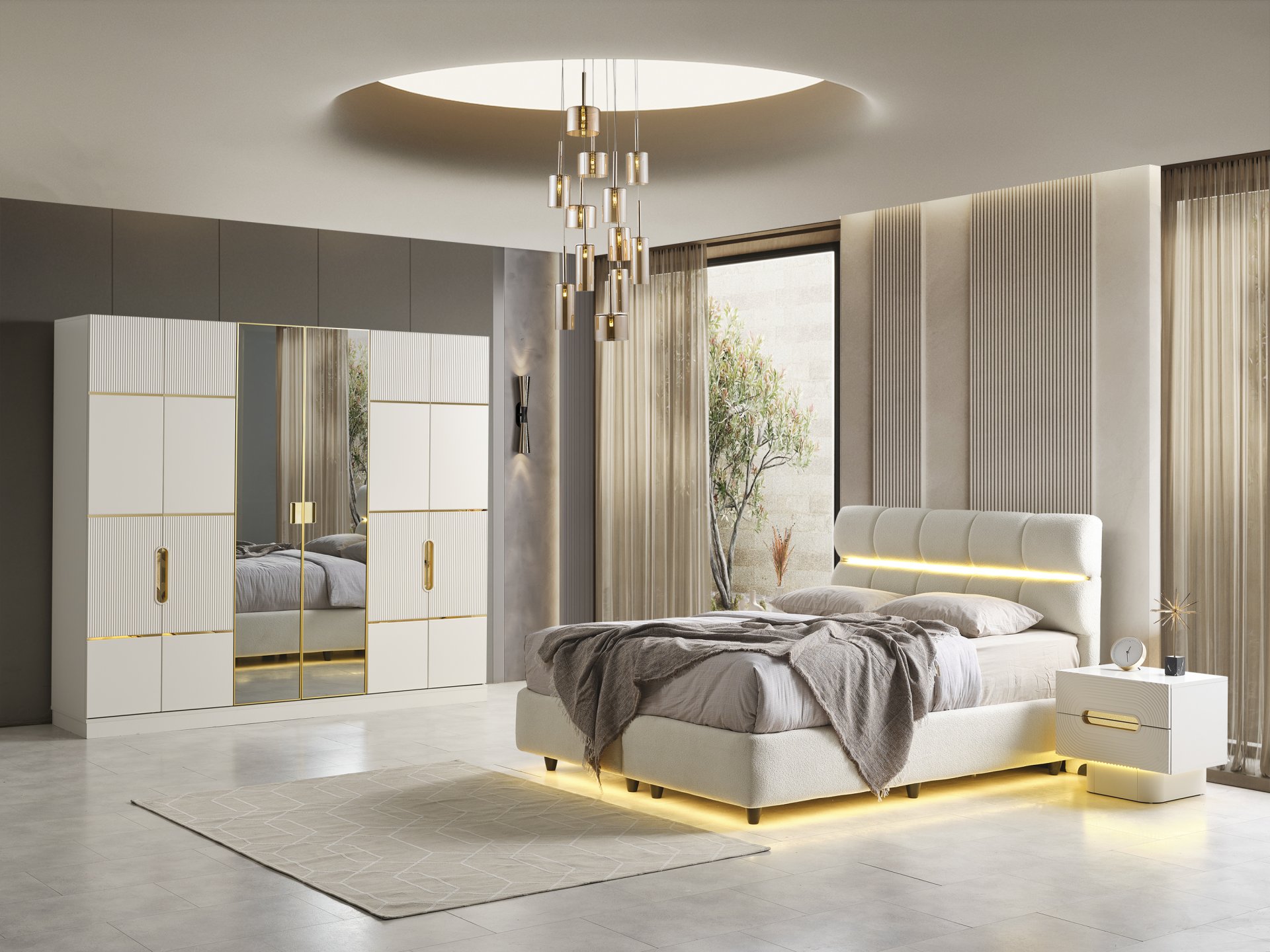 Basel Yatak Odası + Yatak Baza Dahil 