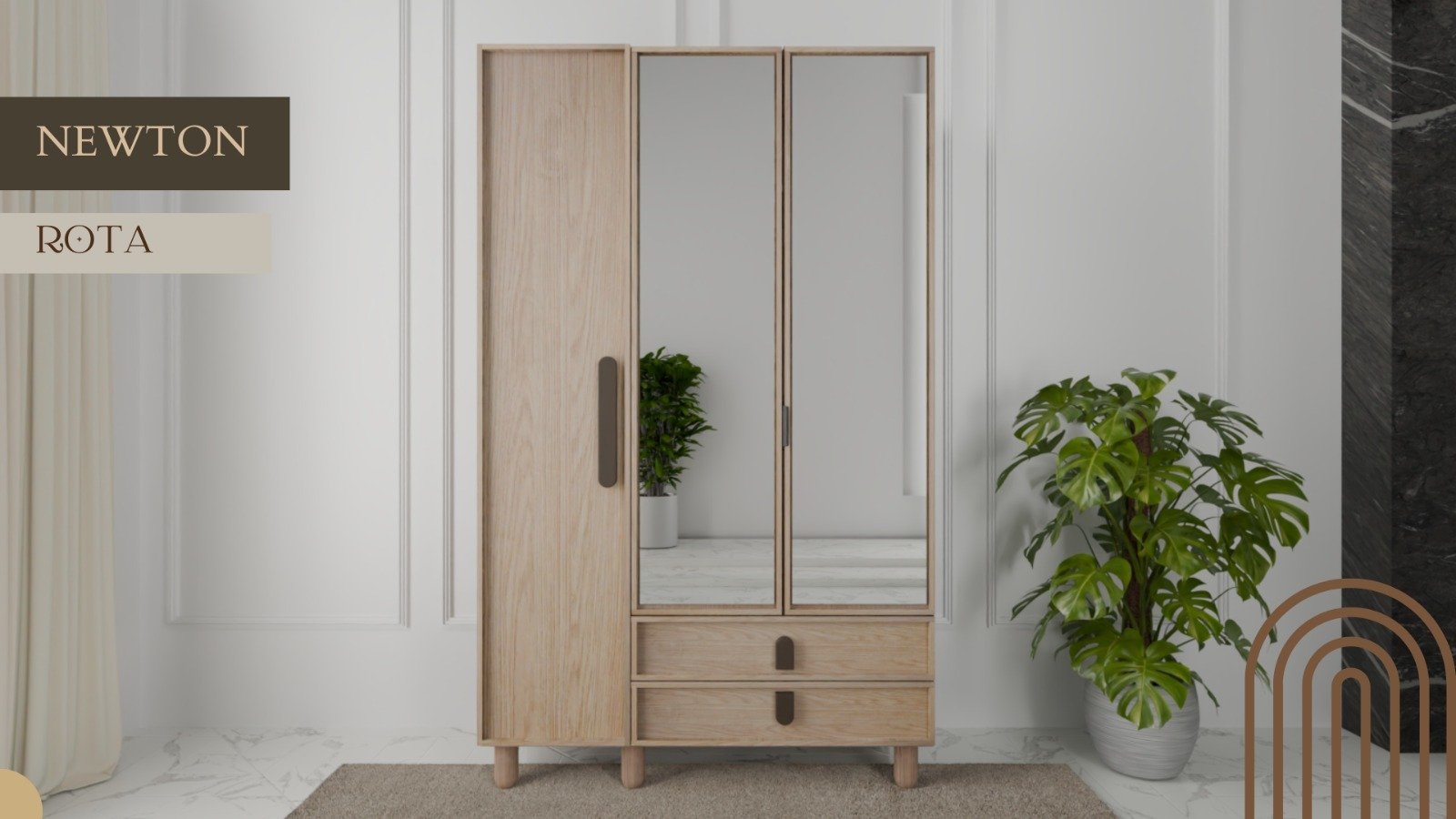 Newton 3 Kapaklı Dolap