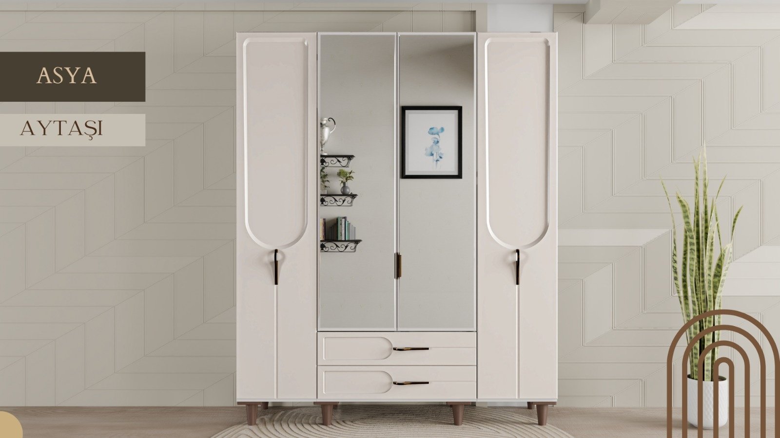 Asya 4 Kapaklı Dolap