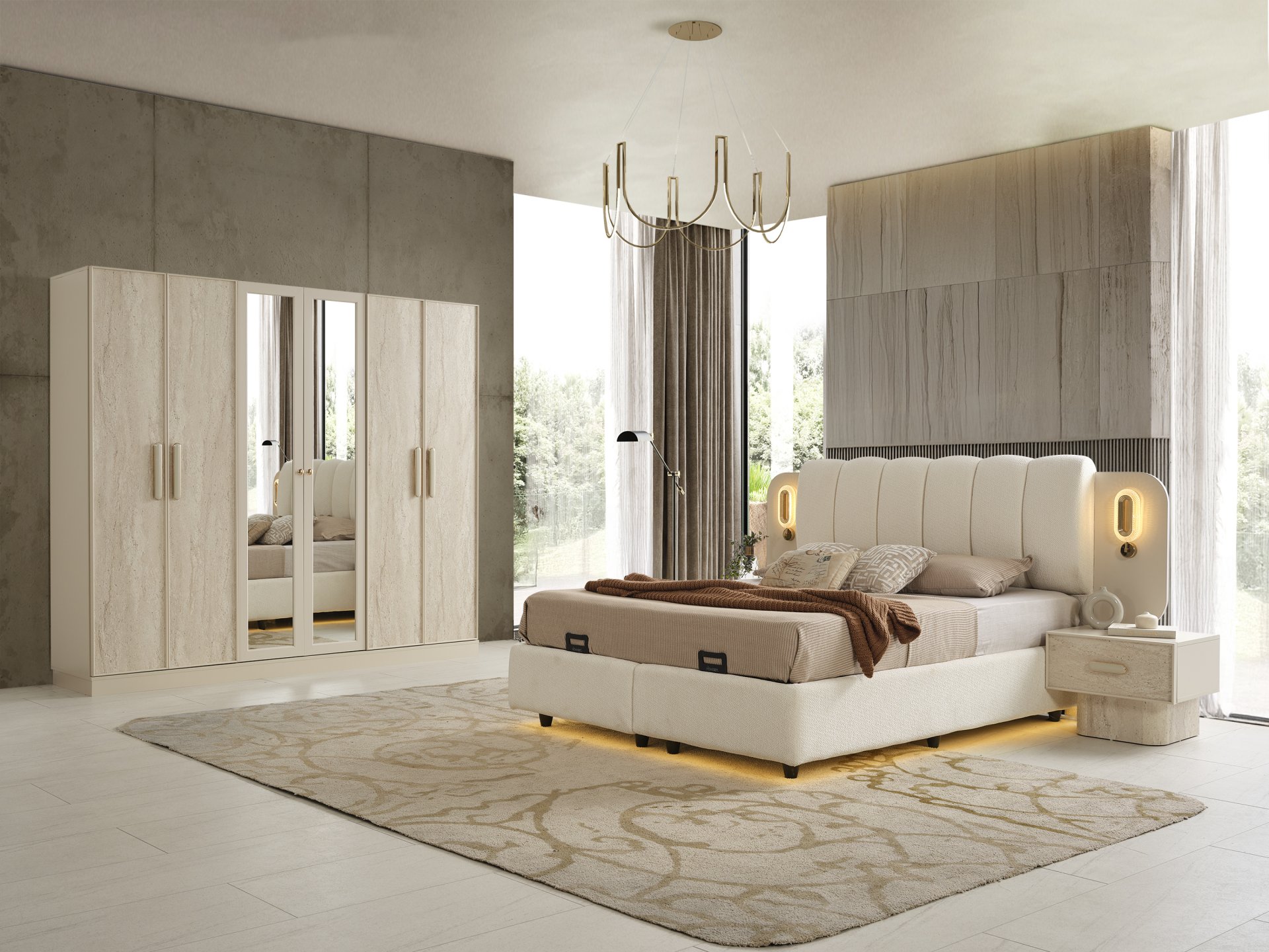 Adalar Yatak Odası + Yatak Baza Dahil