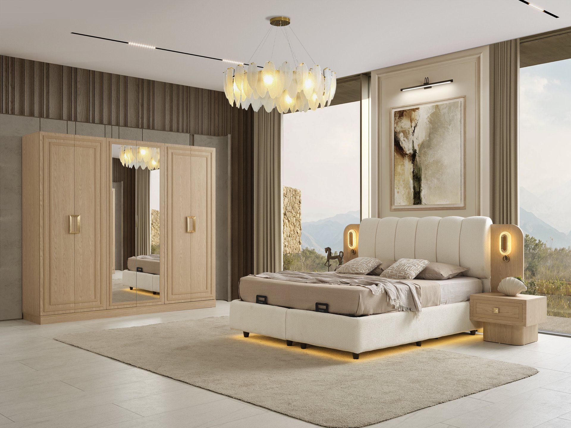 Çemberlitaş Yatak Odası + Yatak Baza Dahil