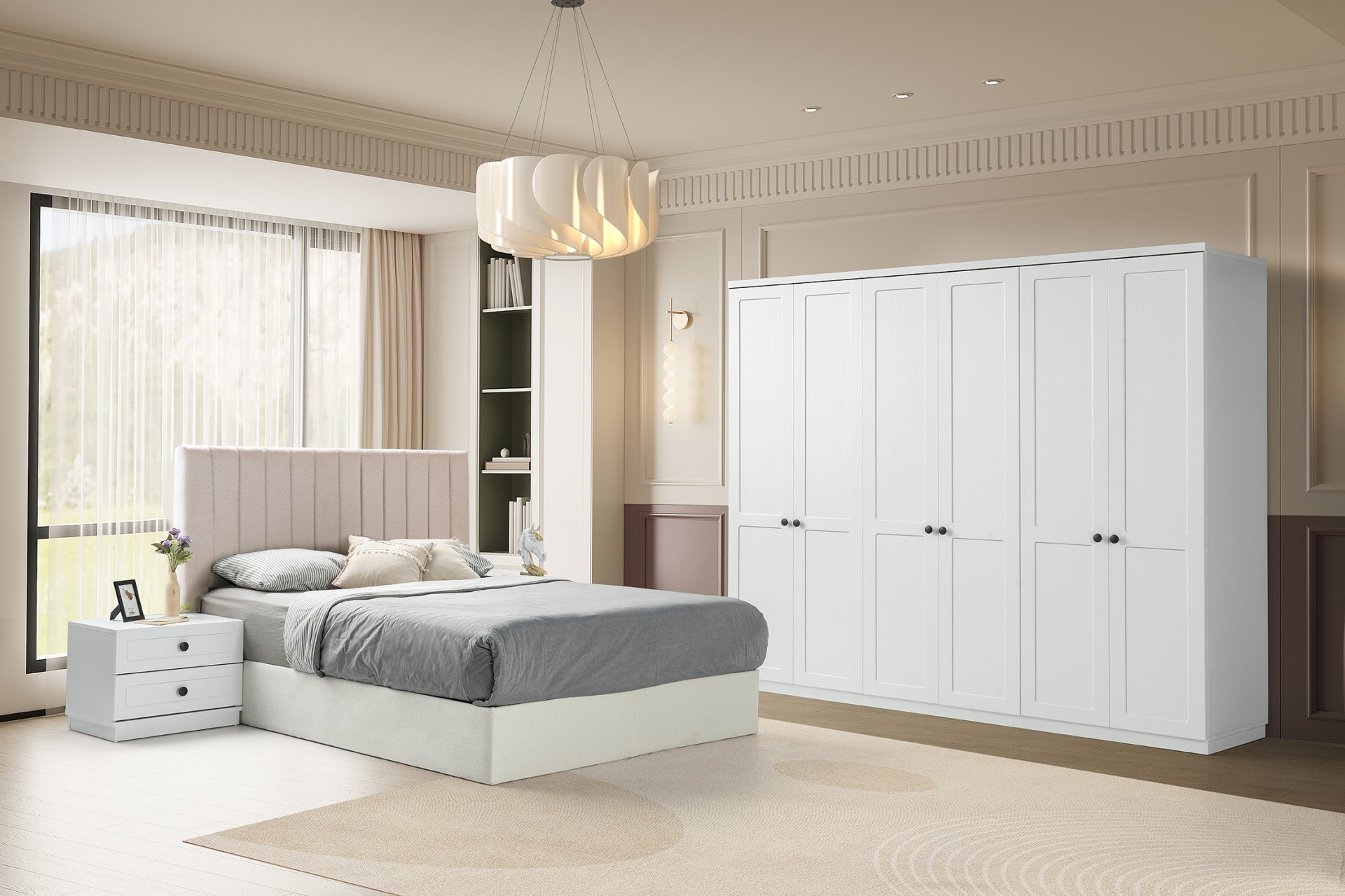 Blanco Yatak Odası + Yatak Baza Dahil