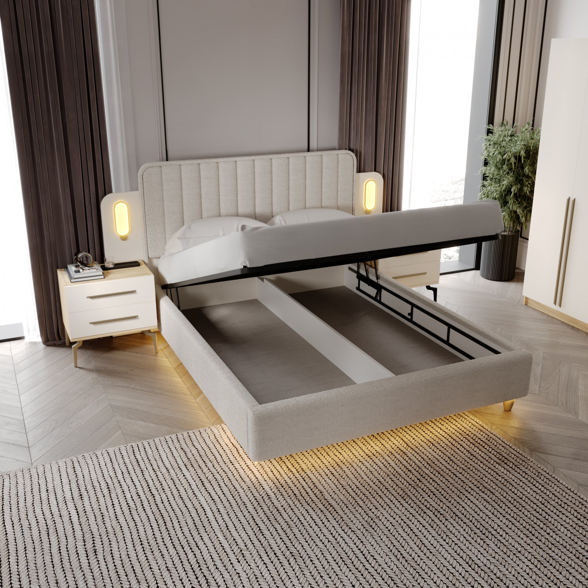 Alyans Yatak Odası Baza + Yataş Puffy Yatak Dahil