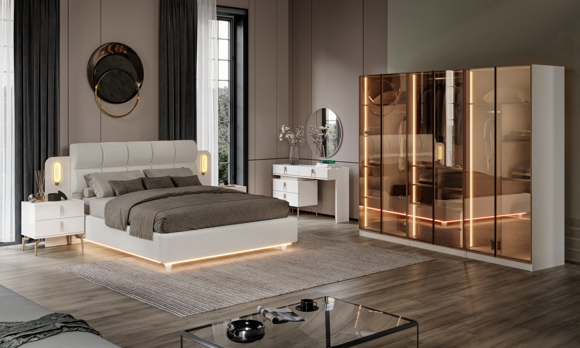 Beyoğlu Yatak Odası Baza + Yataş Puffy Yatak Dahil