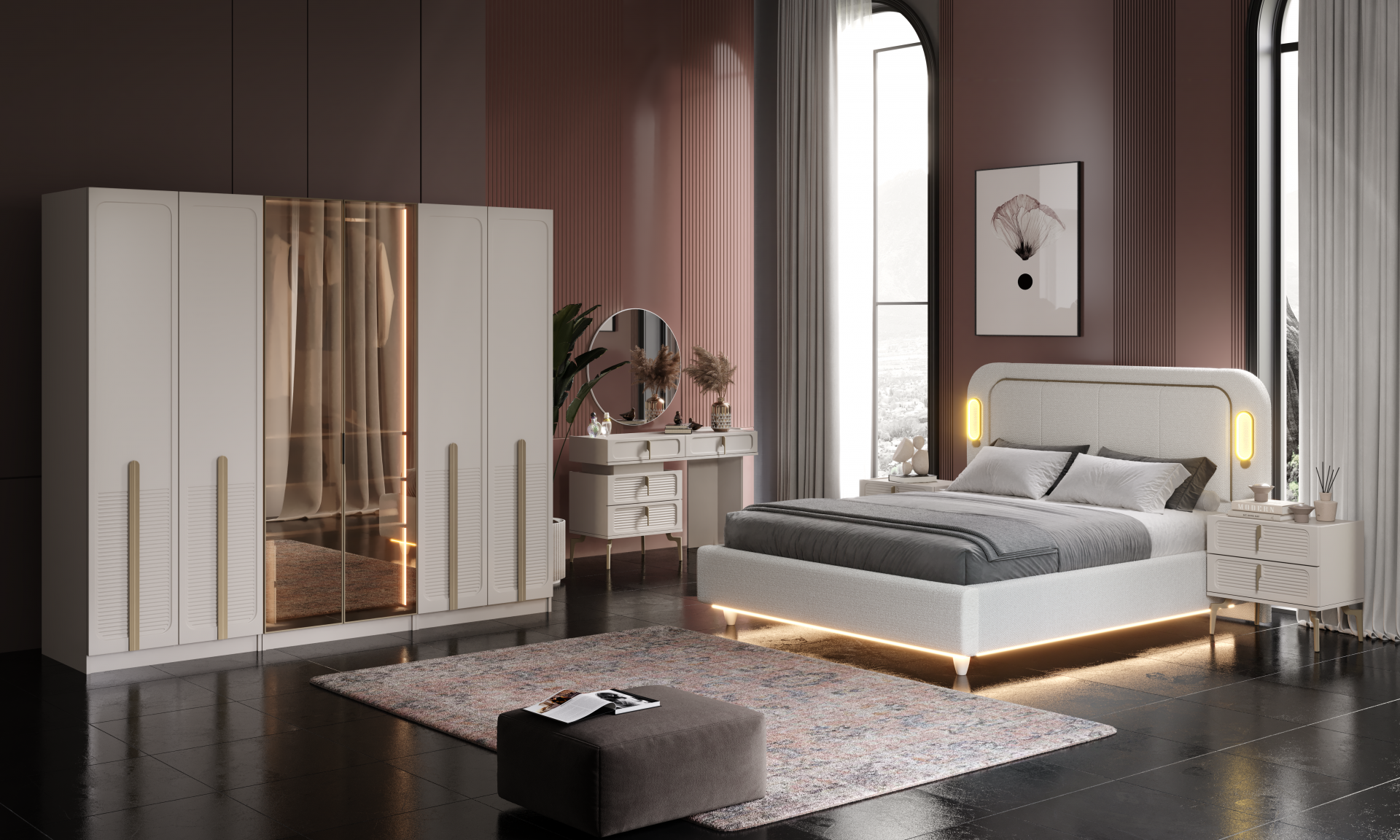 Gölge Yatak Odası Baza + Yataş Puffy Yatak Dahil