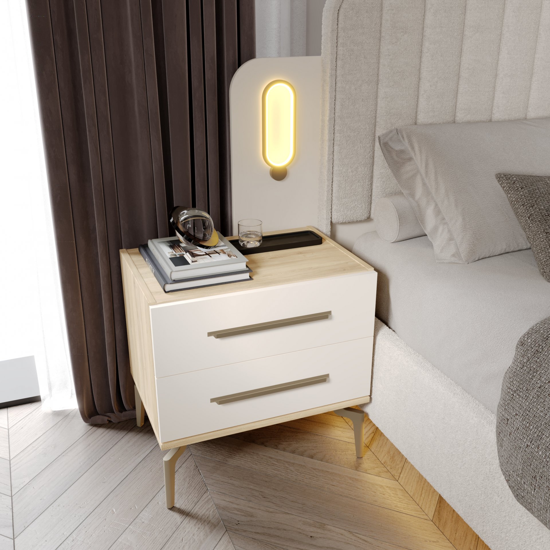 Alyans Köşe Yatak Odası Baza + Yataş Puffy Yatak Dahil