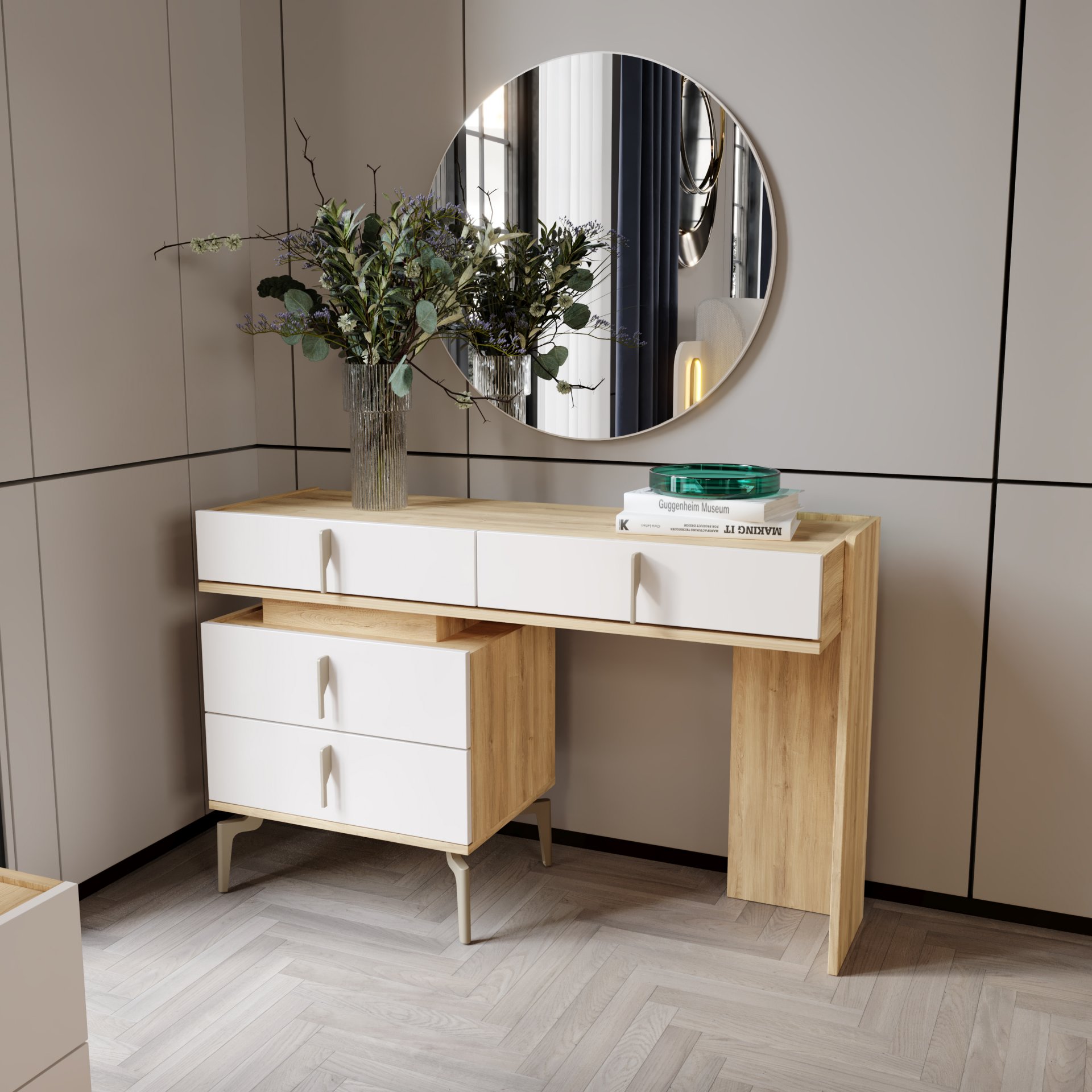 Beyoğlu Ceviz Köşe Yatak Odası + Yatak Baza Dahil