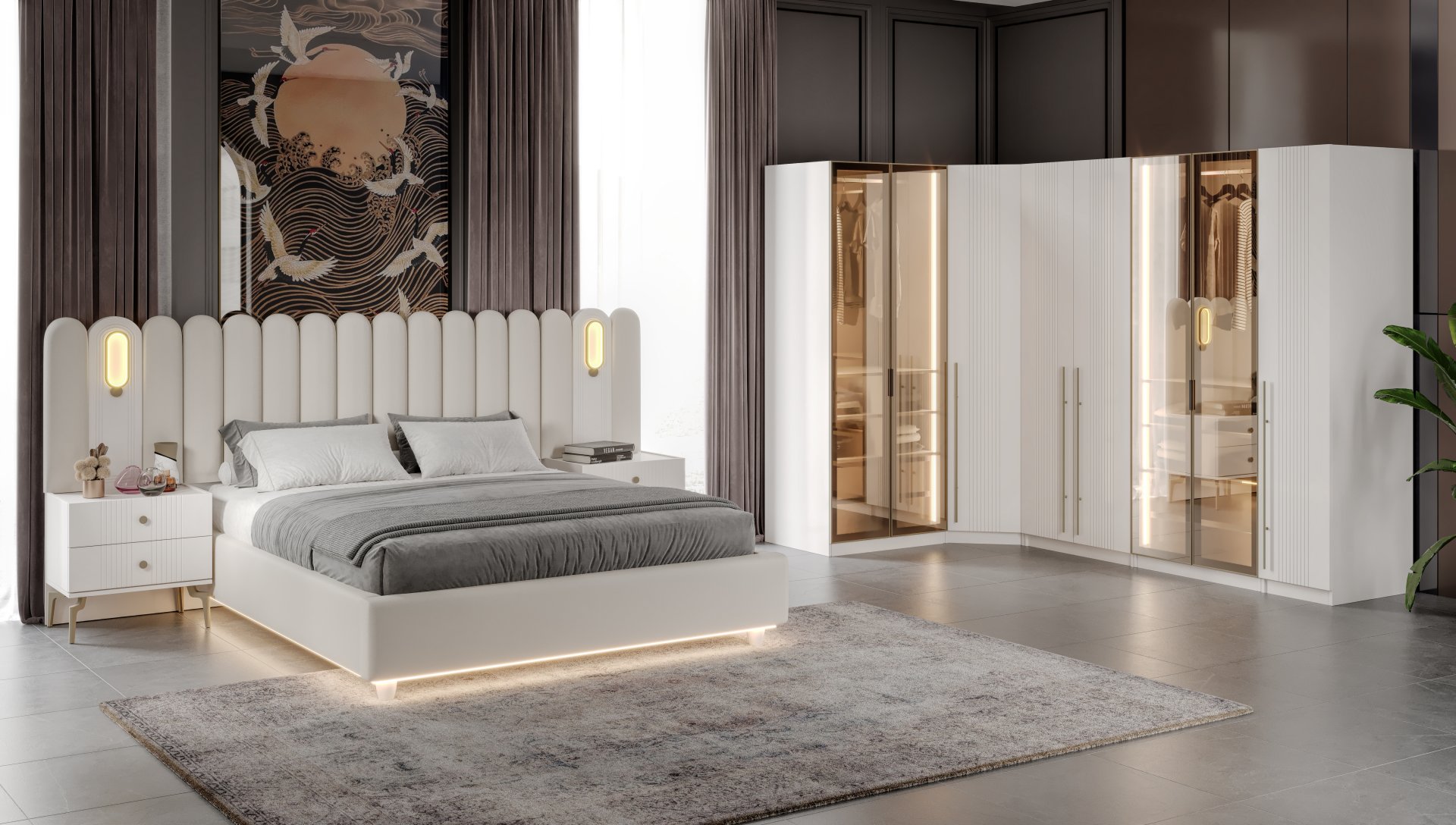 İstinye Köşe Yatak Odası + Yatak Baza Dahil