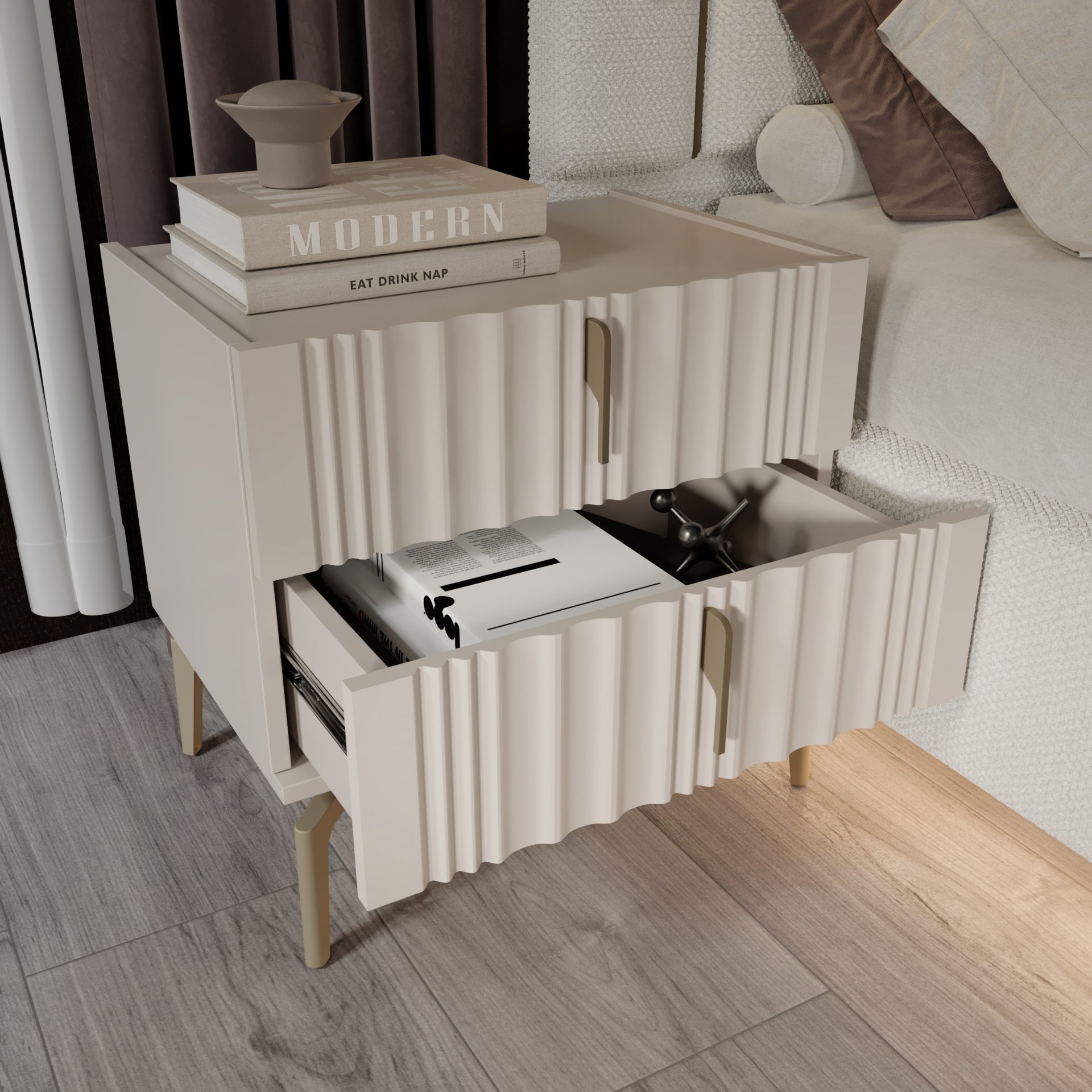 Mercan Köşe Yatak Odası + Yatak Baza Dahil