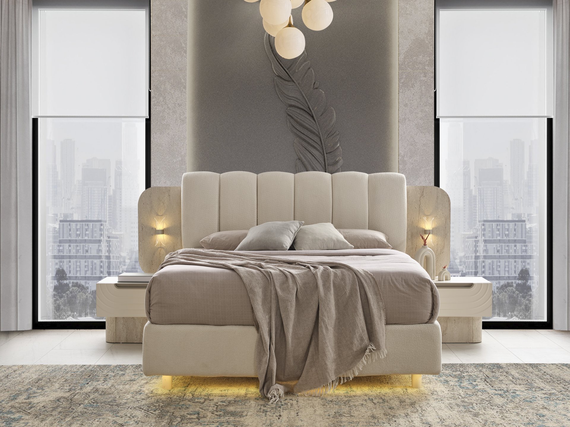 Malaga Yatak Odası + Yatak Baza Dahil