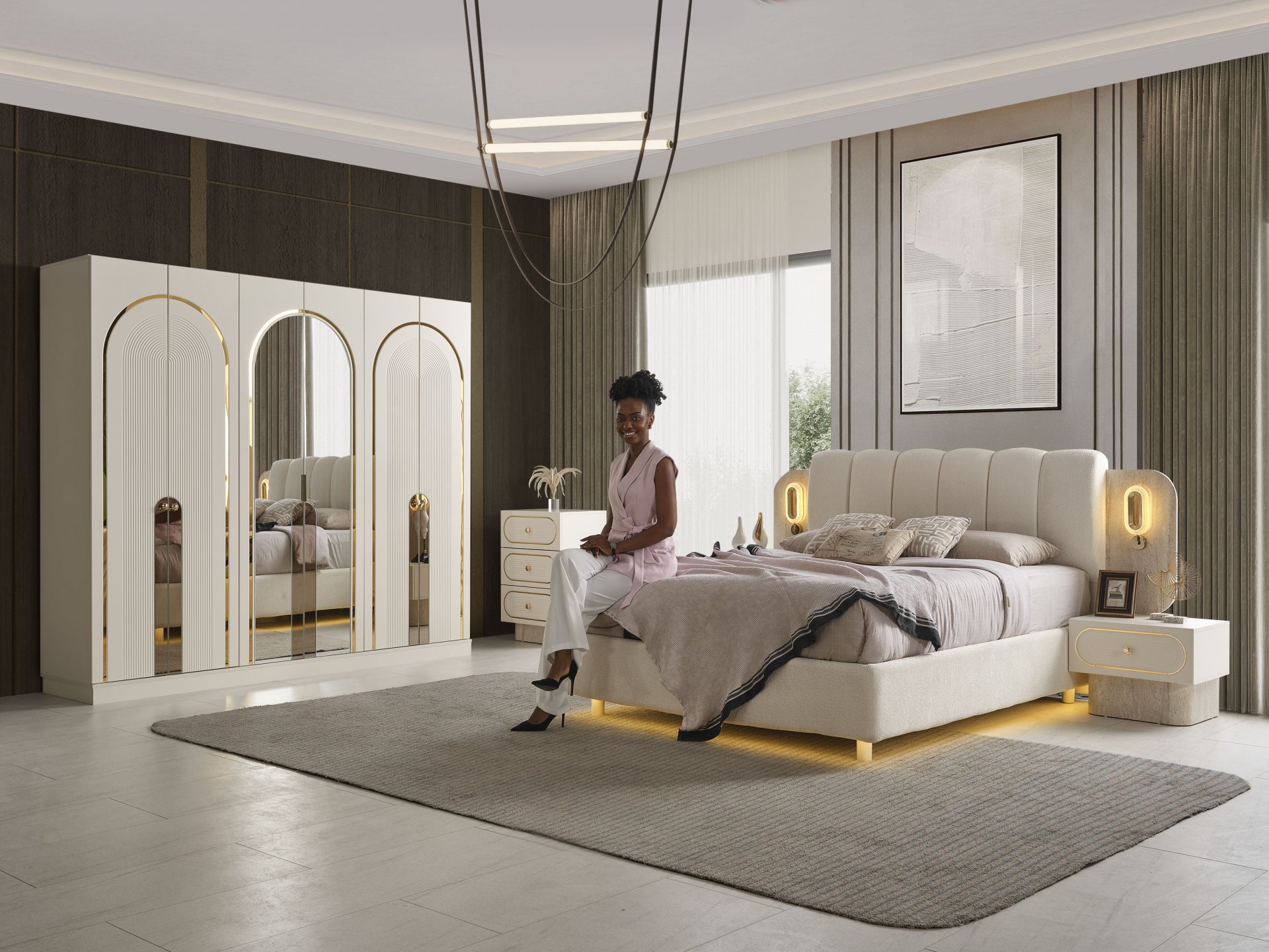 Palma Yatak Odası + Yatak Baza Dahil