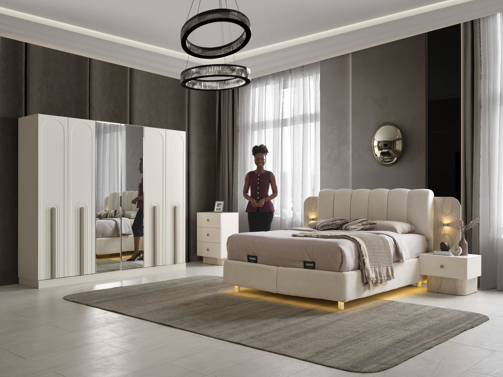 Toledo Yatak Odası + Yatak Baza Dahil