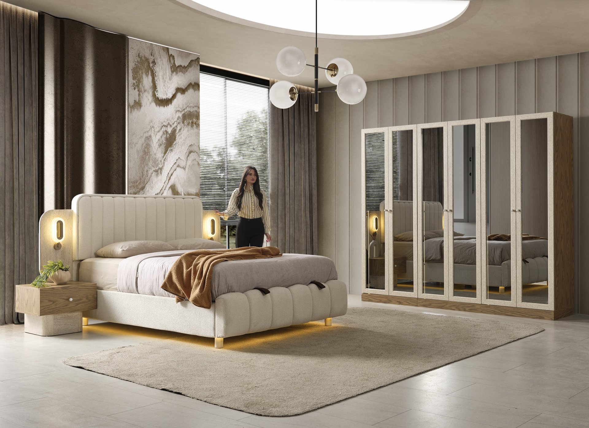 Venedik Yatak Odası + Yatak Baza Dahil